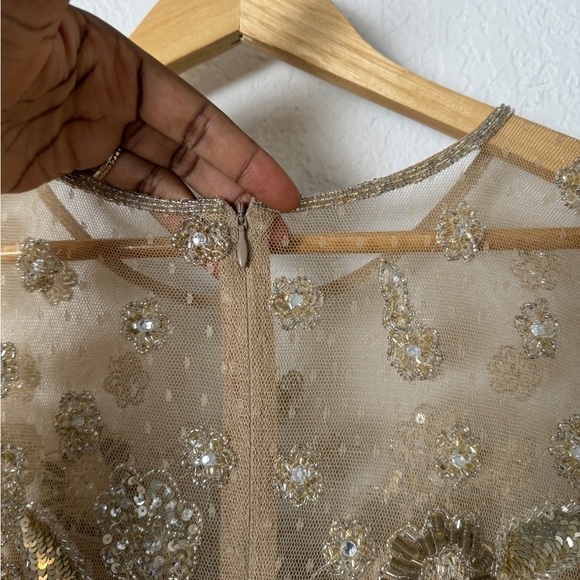 AIDAN MATTOX Floral Bead-Embroidered Gown - Picture 5 of 8